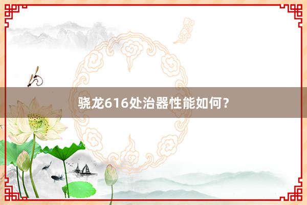 骁龙616处治器性能如何？